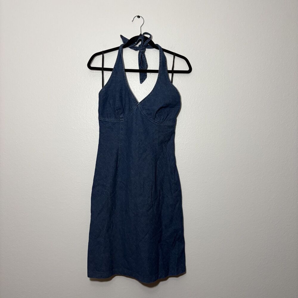 Guess Y2K Vintage Halter Denim Mini Dress NWT